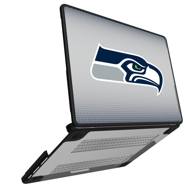 Seattle Seahawks Linen MacBook Laptop Case Open.Jpg