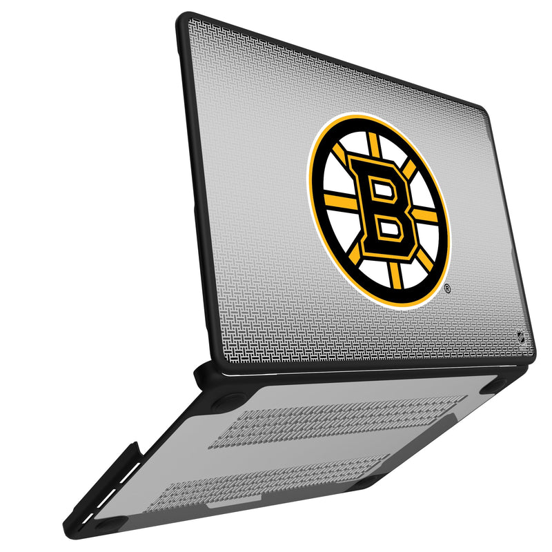 Boston Bruins Linen MacBook Laptop Case Open.Jpg