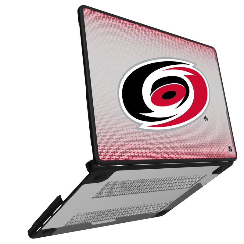 Carolina Hurricanes Linen MacBook Laptop Case Open.Jpg