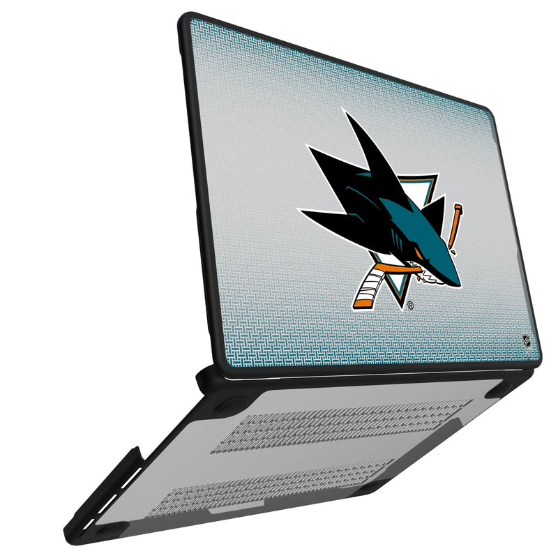 San Jose Sharks Linen MacBook Laptop Case Open.Jpg