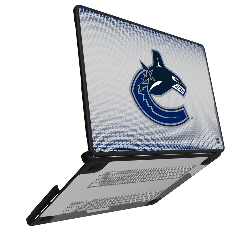 Vancouver Canucks Linen MacBook Laptop Case Open.Jpg