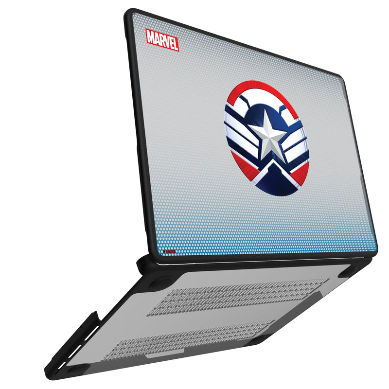 Marvel Avengers Sam Wilson Captain America Grid MacBook Laptop Case Open.Jpg