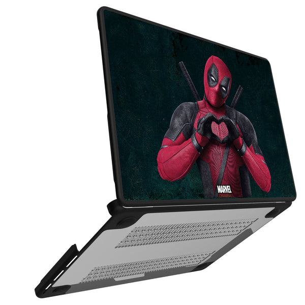 Marvel Deadpool Badge MacBook Laptop Case Open.Jpg