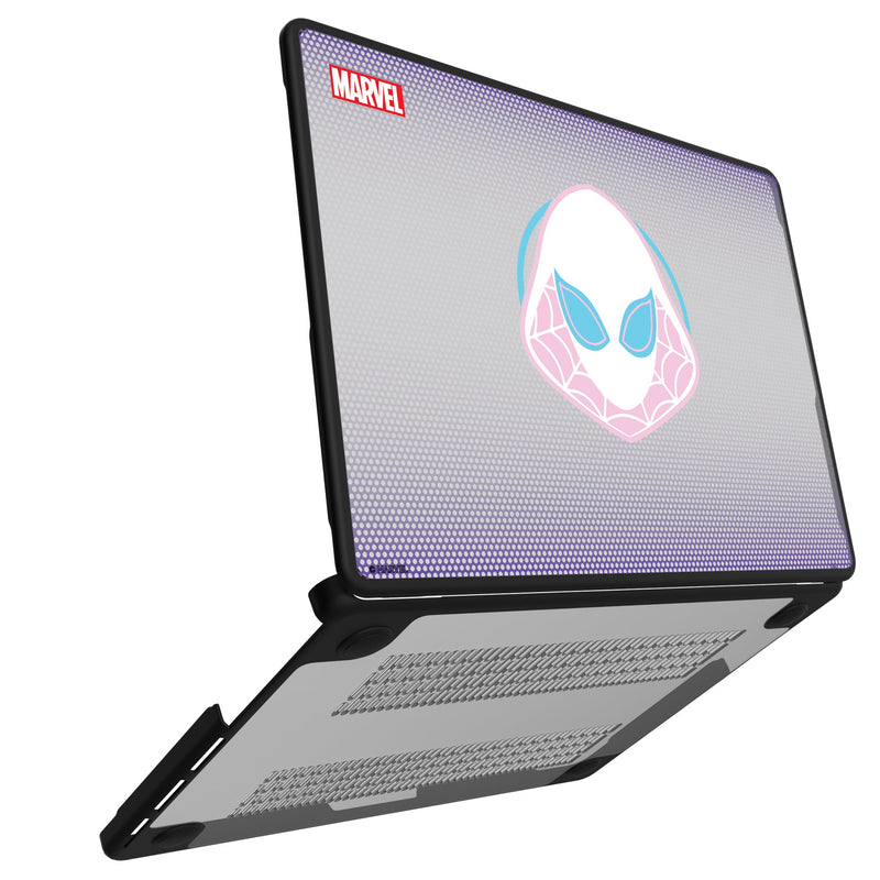 Marvel Spider-Gwen Grid MacBook Laptop Case Open.Jpg