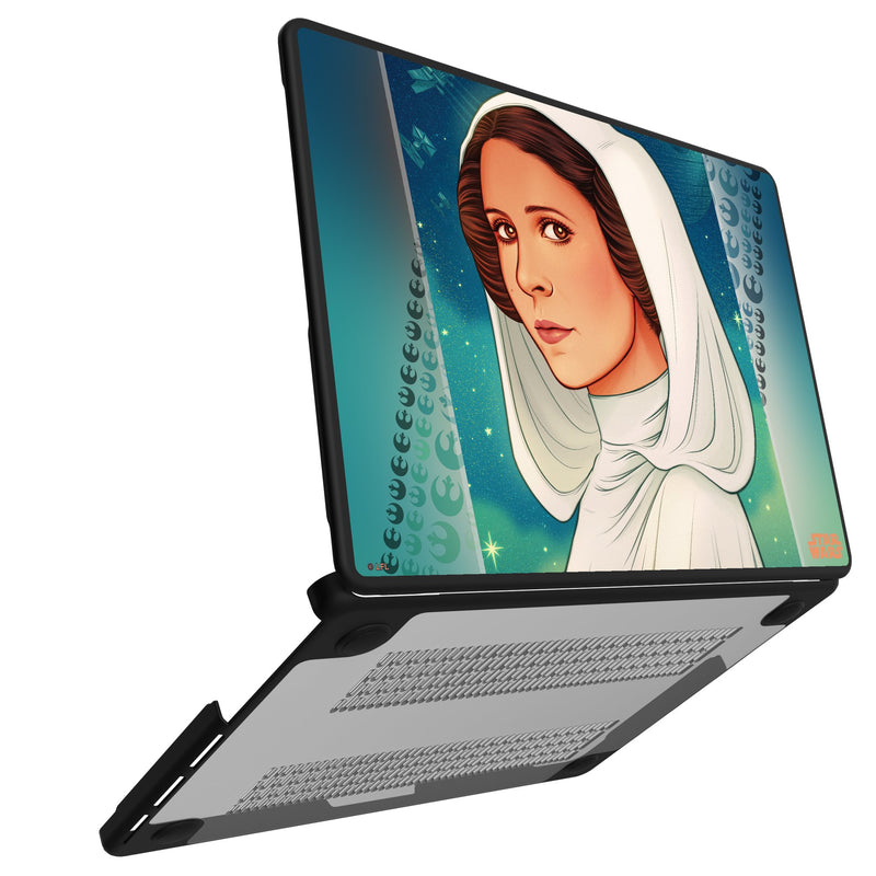 Star Wars Princess Leia Organa Portrait MacBook Laptop Case Open.Jpg