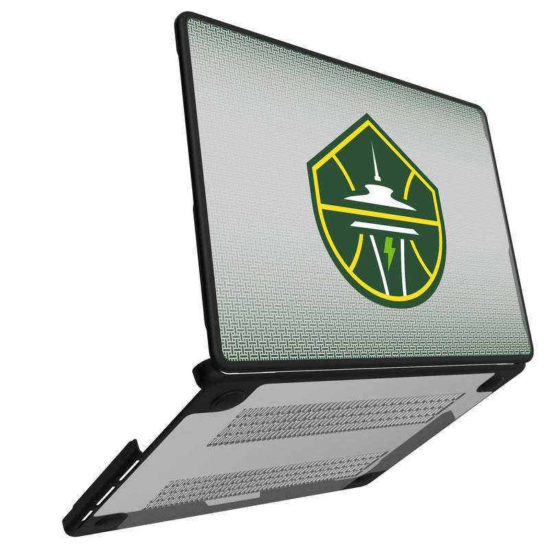 Seattle Storm Linen MacBook Laptop Case Open.Jpg