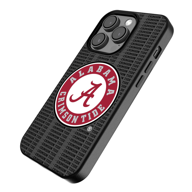 University of Alabama Crimson Tide Text Backdrop iPhone MagSafe Compatible Phone Case Iso.Jpg