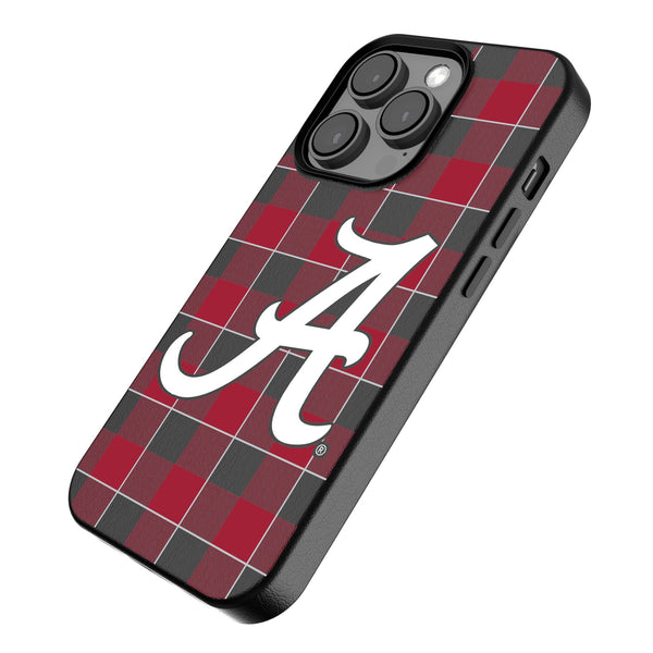 University of Alabama Crimson Tide Script A Plaid iPhone MagSafe Compatible Phone Case Iso.Jpg