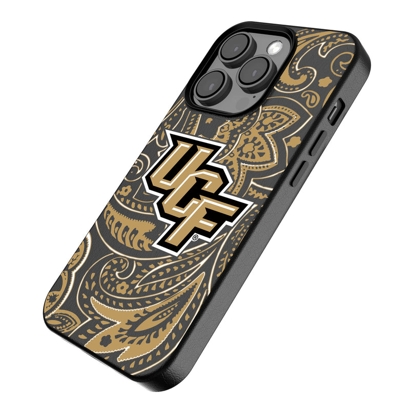 University of Central Florida Golden Knights Paisley iPhone MagSafe Compatible Phone Case Iso.Jpg