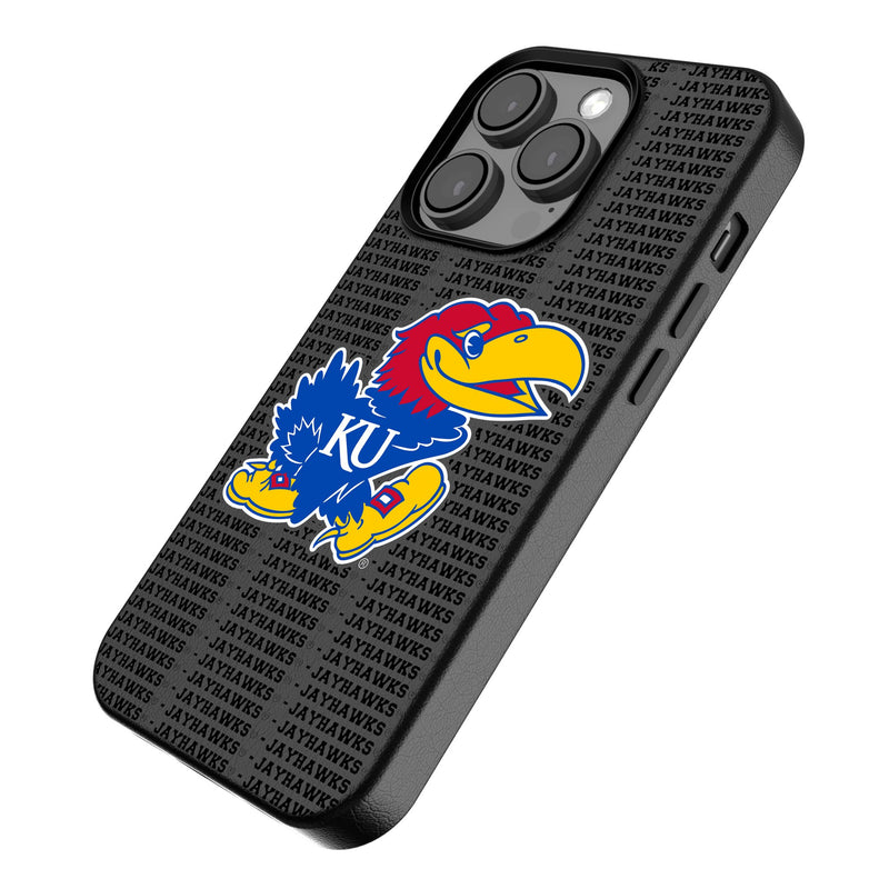 University of Kansas Jayhawks Text Backdrop iPhone MagSafe Compatible Phone Case Iso.Jpg