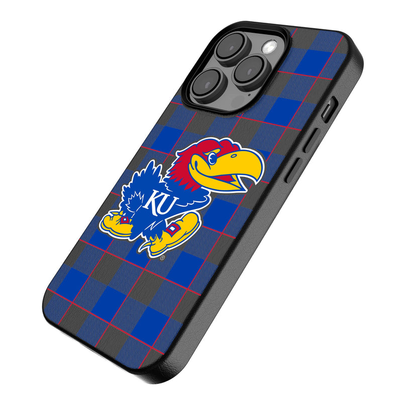 University of Kansas Jayhawks Plaid iPhone MagSafe Compatible Phone Case Iso.Jpg