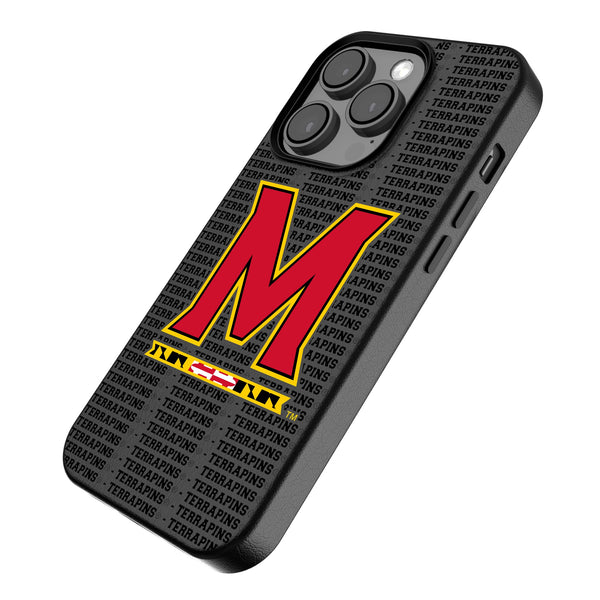 University of Maryland Terrapins Text Backdrop iPhone MagSafe Compatible Phone Case Iso.Jpg