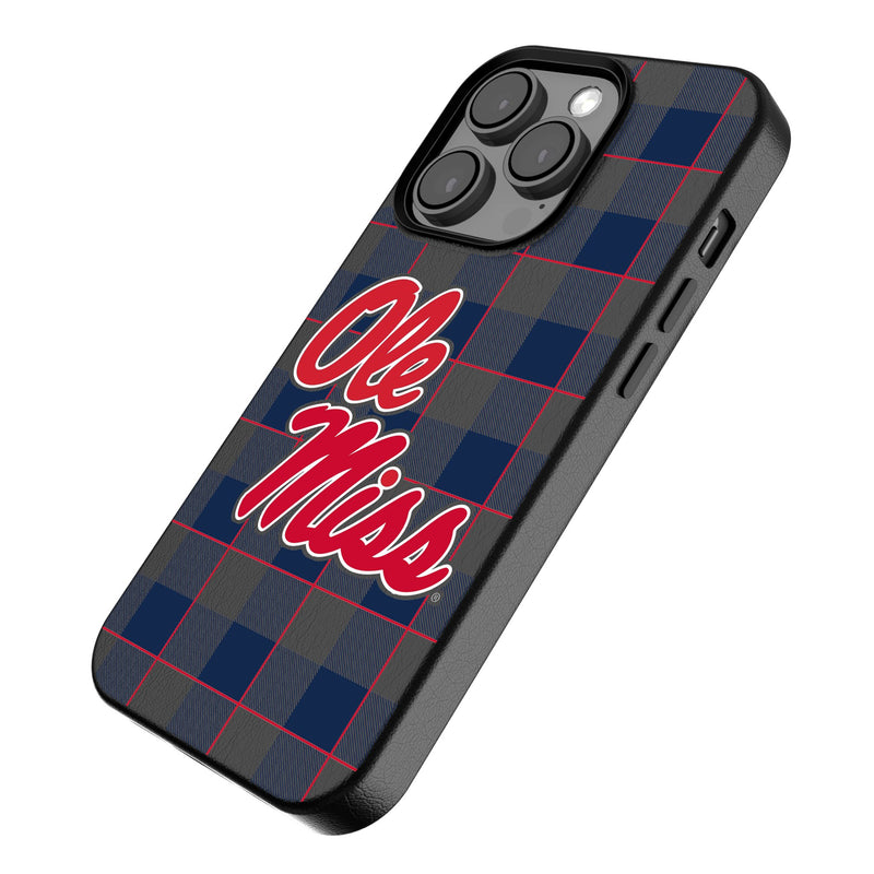 University of Mississippi Rebels Plaid iPhone MagSafe Compatible Phone Case Iso.Jpg