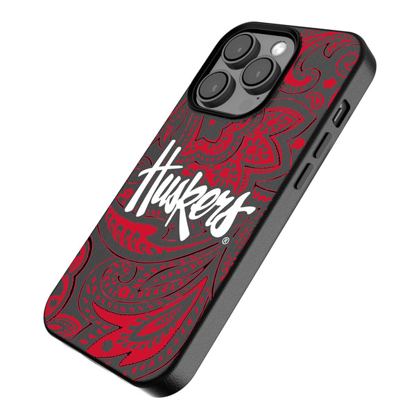 University of Nebraska Huskers Paisley iPhone MagSafe Compatible Phone Case Iso.Jpg