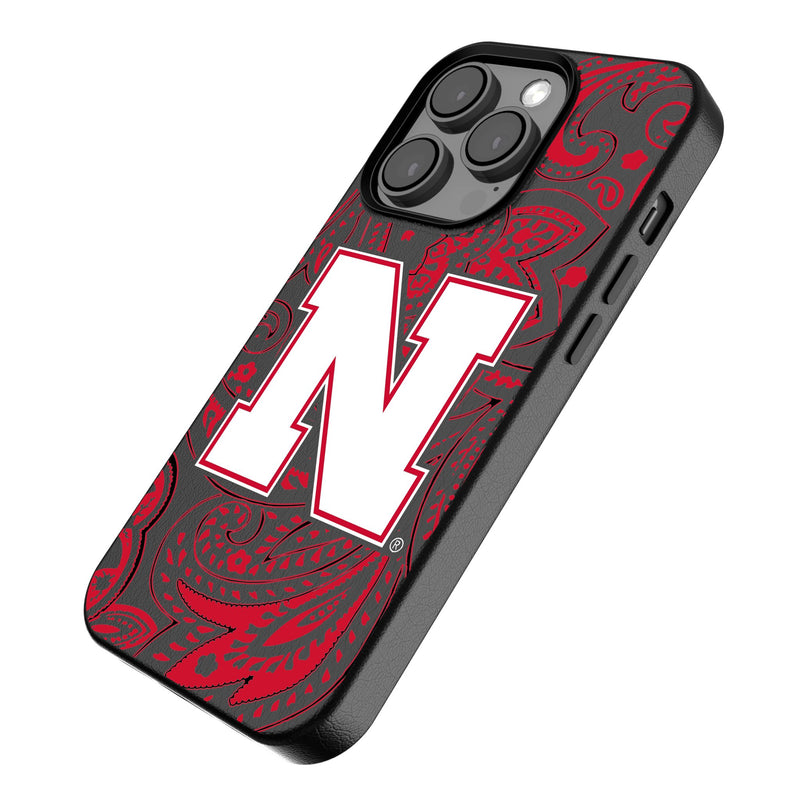 University of Nebraska Huskers Block N Paisley iPhone MagSafe Compatible Phone Case Iso.Jpg