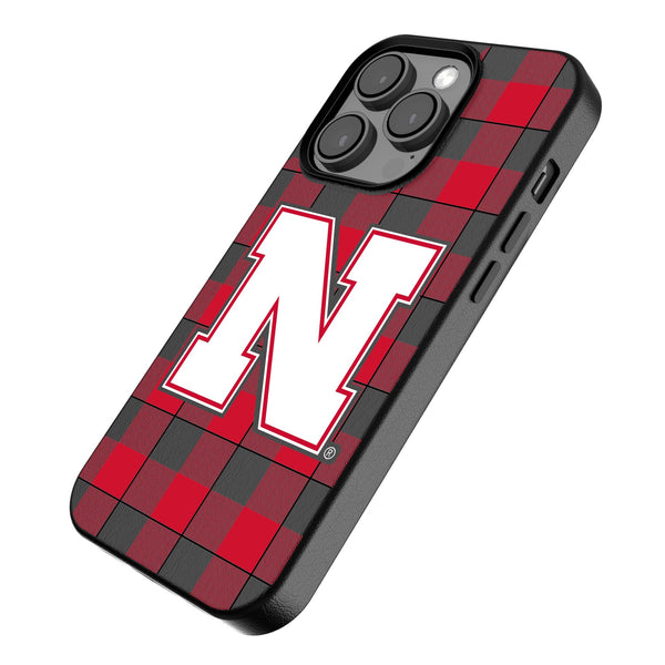 University of Nebraska Huskers Block N Plaid iPhone MagSafe Compatible Phone Case Iso.Jpg