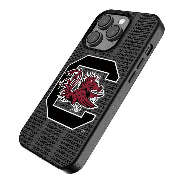 University of South Carolina Gamecocks Text Backdrop iPhone MagSafe Compatible Phone Case Iso.Jpg