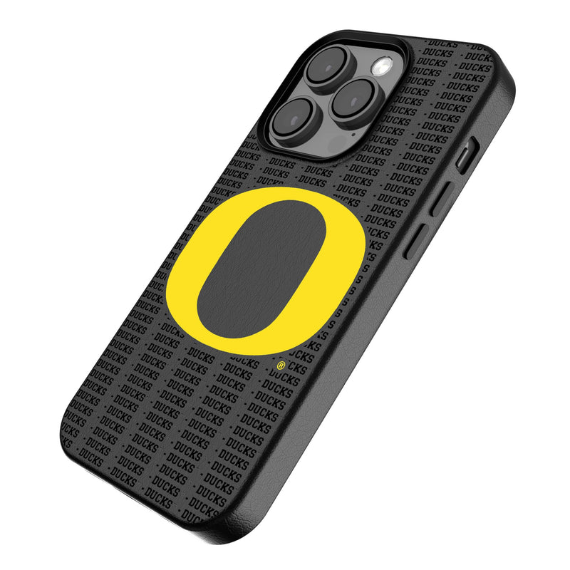 University of Oregon Ducks Text Backdrop iPhone MagSafe Compatible Phone Case Iso.Jpg