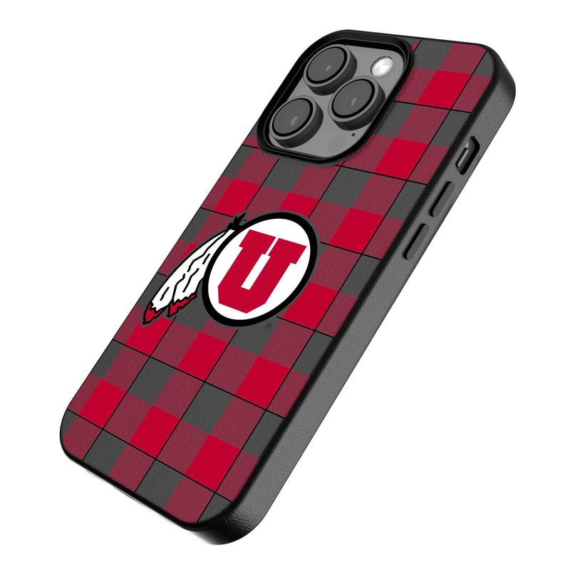 University of Utah Utes Plaid iPhone MagSafe Compatible Phone Case Iso.Jpg