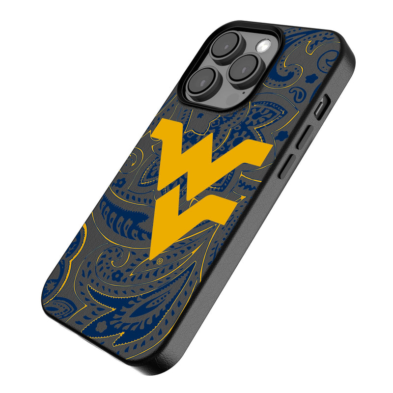 West Virginia University Mountaineers Paisley iPhone MagSafe Compatible Phone Case Iso.Jpg