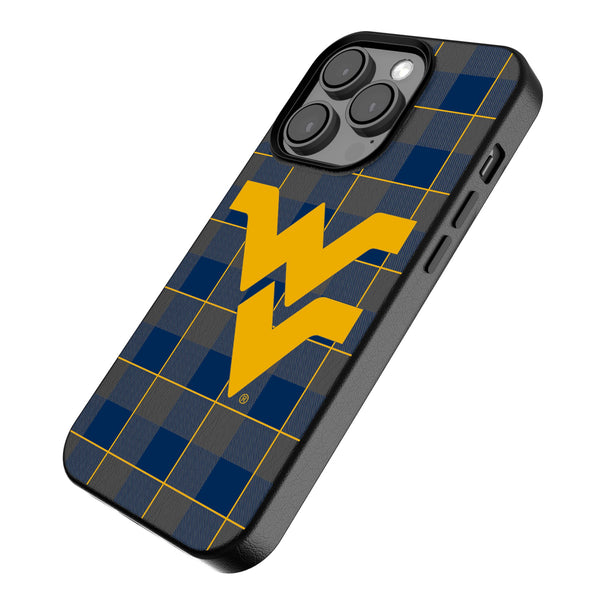 West Virginia University Mountaineers Plaid iPhone MagSafe Compatible Phone Case Iso.Jpg