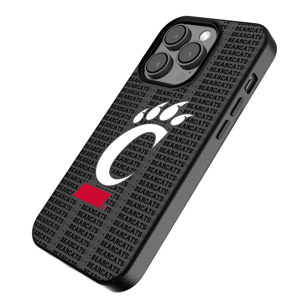 University of Cincinnati Bearcats Text Backdrop iPhone MagSafe Compatible Phone Case Iso.Jpg