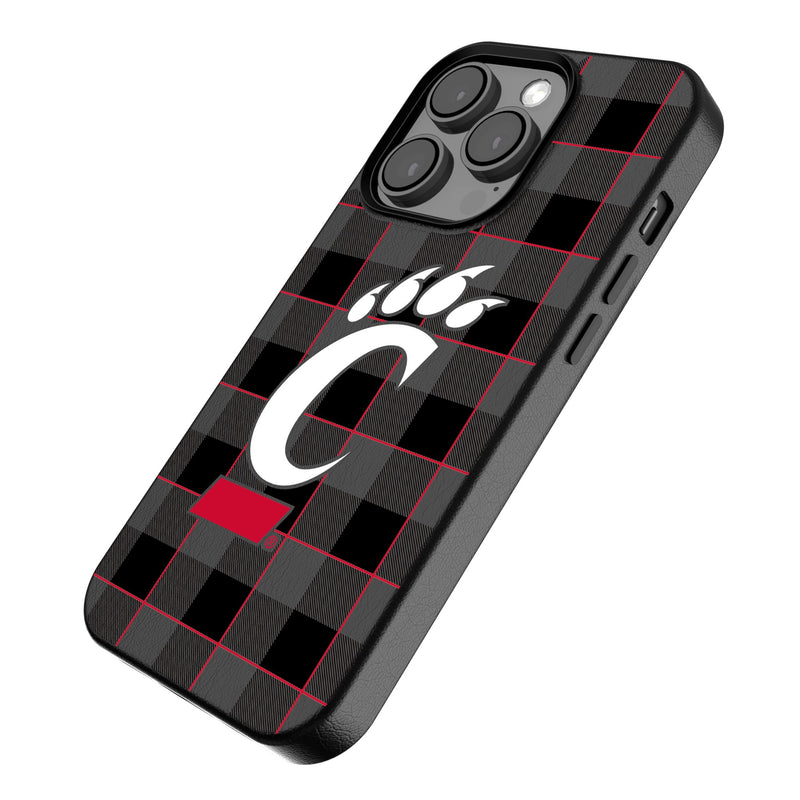 University of Cincinnati Bearcats Plaid iPhone MagSafe Compatible Phone Case Iso.Jpg