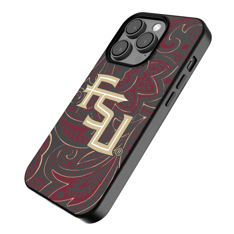 Florida State University Seminoles Athletic Wordmark Paisley iPhone MagSafe Compatible Phone Case Iso.Jpg