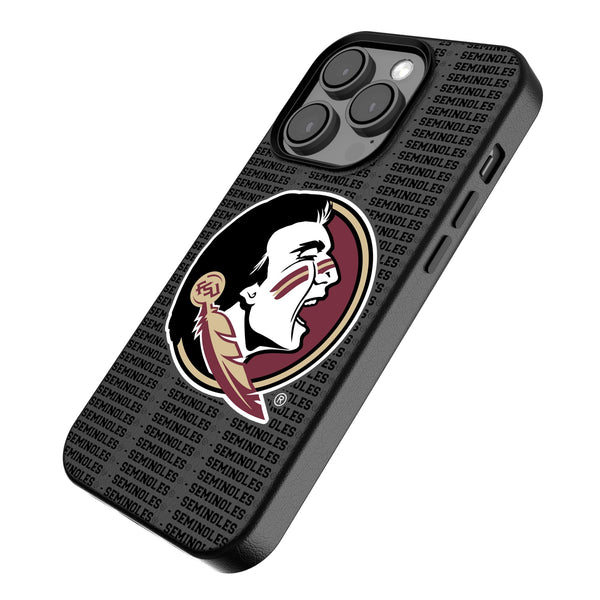 Florida State University Seminoles Text Backdrop iPhone MagSafe Compatible Phone Case Iso.Jpg