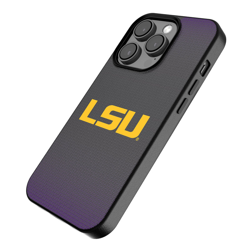 Louisiana State University Tigers Linen iPhone MagSafe Compatible Phone Case Iso.Jpg