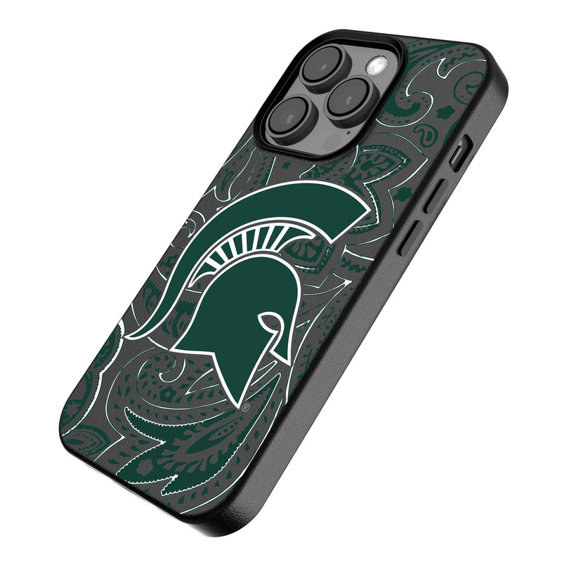 Michigan State University Spartans Paisley iPhone MagSafe Compatible Phone Case Iso.Jpg