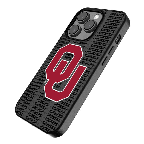 University of Oklahoma Sooners Text Backdrop iPhone MagSafe Compatible Phone Case Iso.Jpg