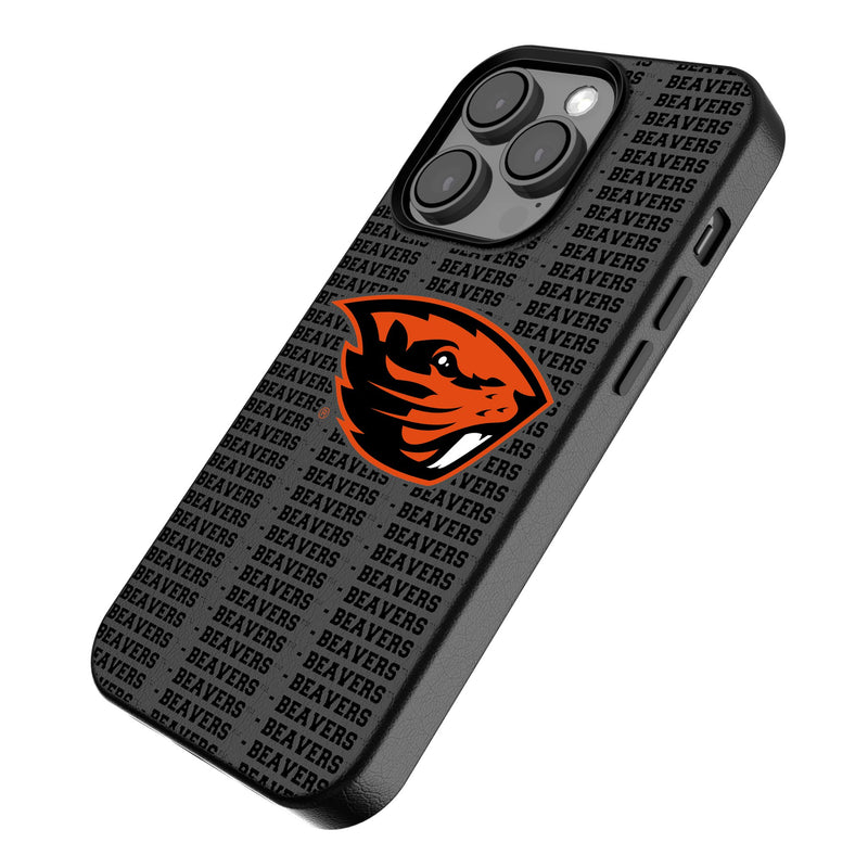 Oregon State University Beavers Text Backdrop iPhone MagSafe Compatible Phone Case Iso.Jpg