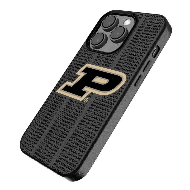 Purdue University Boilermakers Text Backdrop iPhone MagSafe Compatible Phone Case Iso.Jpg