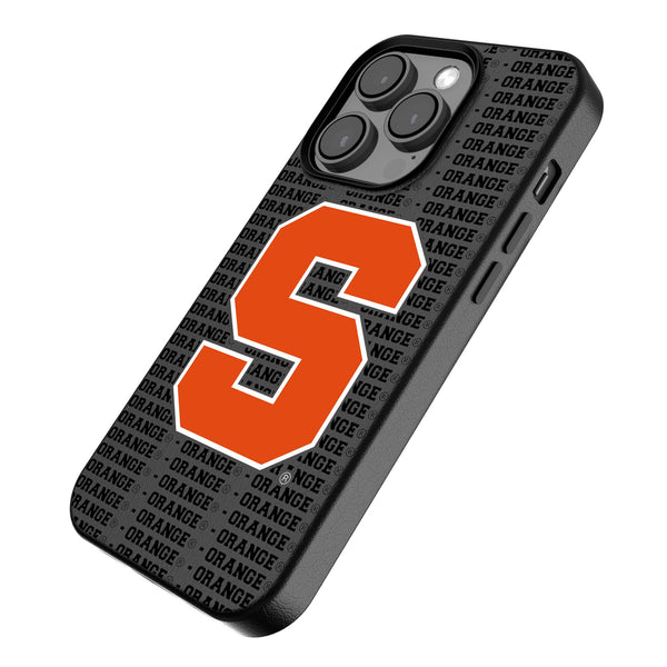 Syracuse University Orange Text Backdrop iPhone MagSafe Compatible Phone Case Iso.Jpg