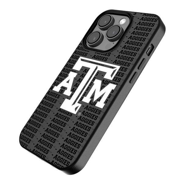 Texas A&M University Aggies Text Backdrop iPhone MagSafe Compatible Phone Case Iso.Jpg