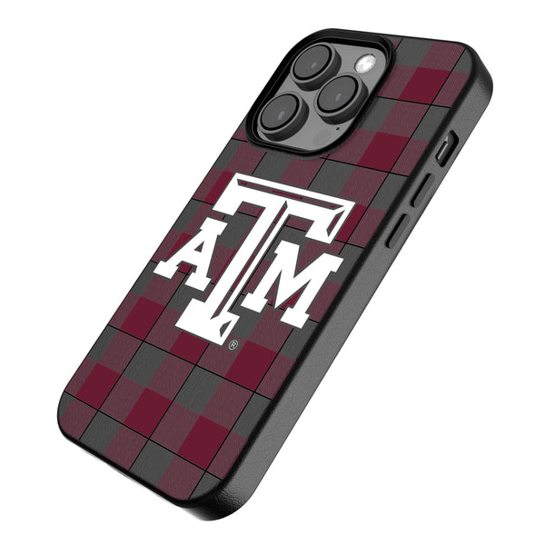 Texas A&M University Aggies Plaid iPhone MagSafe Compatible Phone Case Iso.Jpg