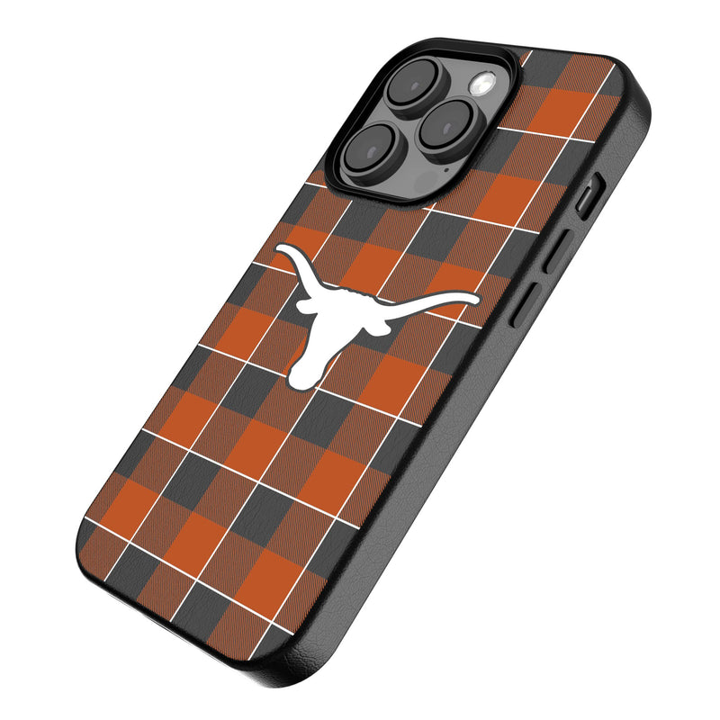 University of Texas Longhorns Plaid iPhone MagSafe Compatible Phone Case Iso.Jpg