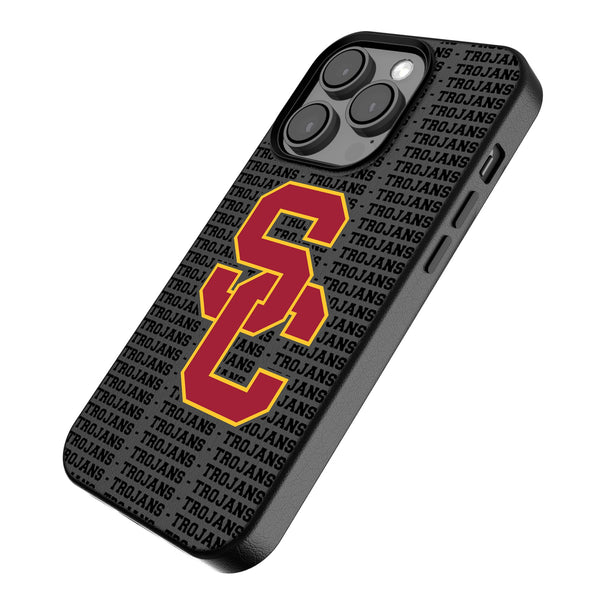 University of Southern California Trojans Text Backdrop iPhone MagSafe Compatible Phone Case Iso.Jpg