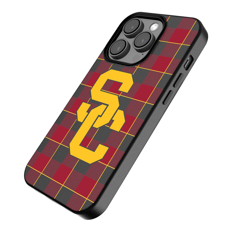 University of Southern California Trojans Plaid iPhone MagSafe Compatible Phone Case Iso.Jpg