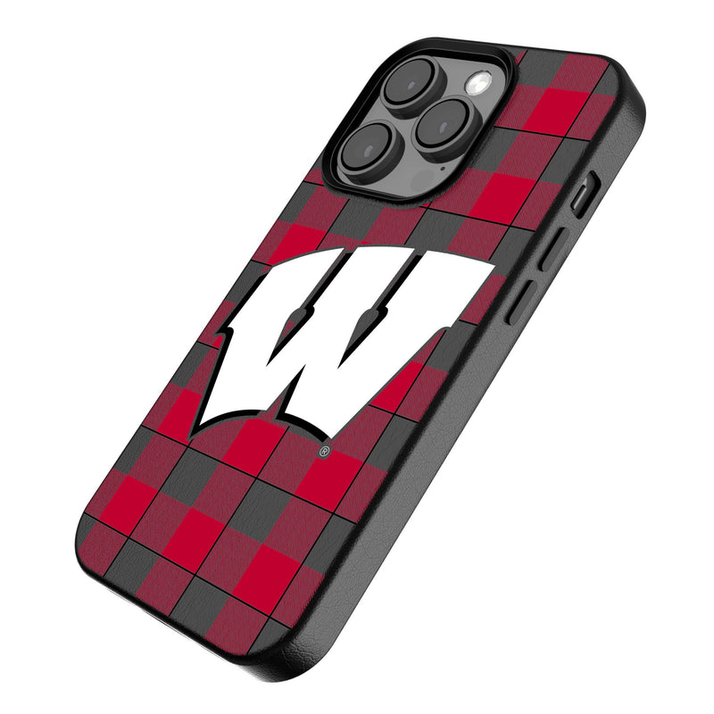 University of Wisconsin Badgers Plaid iPhone MagSafe Compatible Phone Case Iso.Jpg