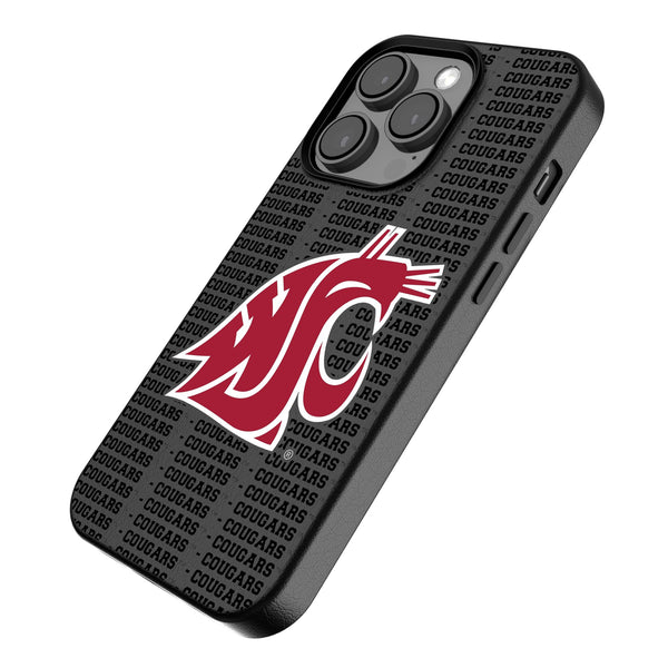 Washington State University Cougars Text Backdrop iPhone MagSafe Compatible Phone Case Iso.Jpg