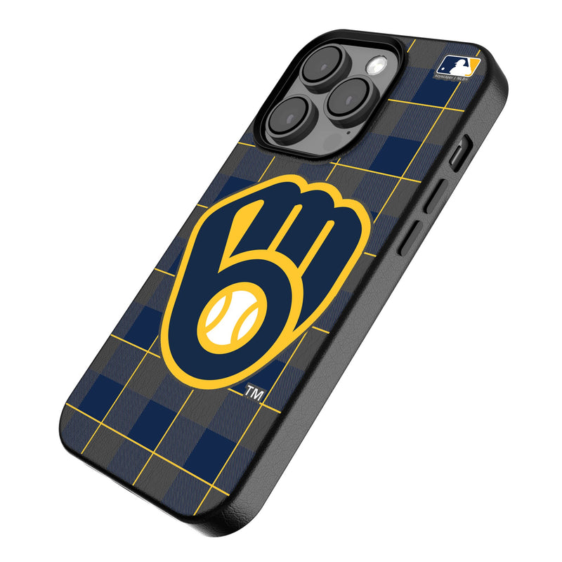 Milwaukee Brewers Plaid iPhone MagSafe Compatible Phone Case Iso.Jpg