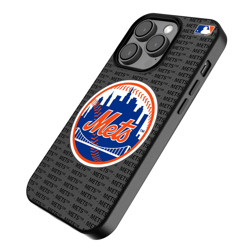 New York Mets Text Backdrop iPhone MagSafe Compatible Phone Case Iso.Jpg