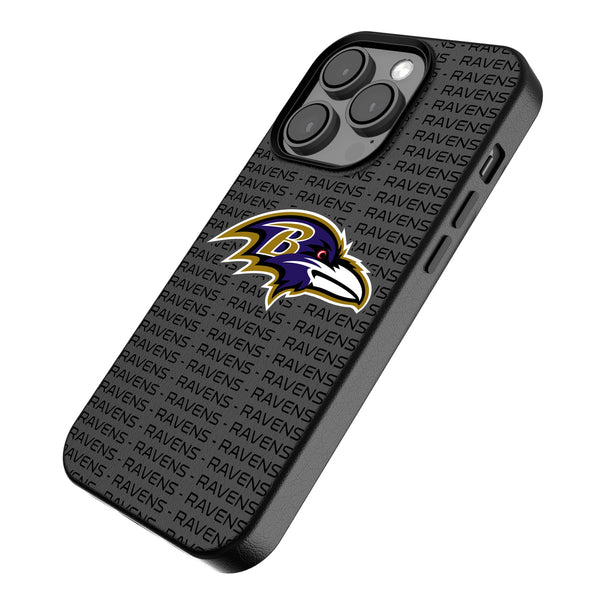 Baltimore Ravens Text Backdrop iPhone MagSafe Compatible Phone Case Iso.Jpg