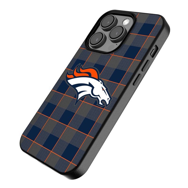 Denver Broncos Plaid iPhone Magnetic Phone Case Iso.Jpg