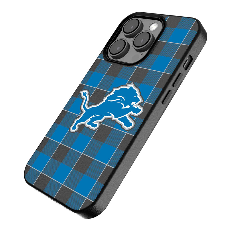 Detroit Lions Plaid iPhone Magnetic Phone Case Iso.Jpg