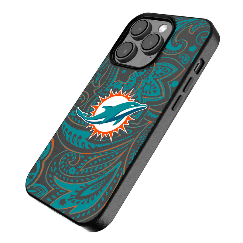 Miami Dolphins Paisley iPhone Magnetic Phone Case Iso.Jpg