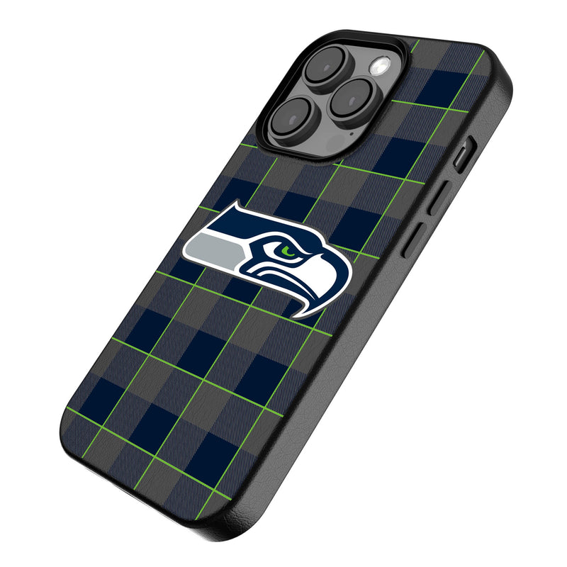 Seattle Seahawks Plaid iPhone Magnetic Phone Case Iso.Jpg