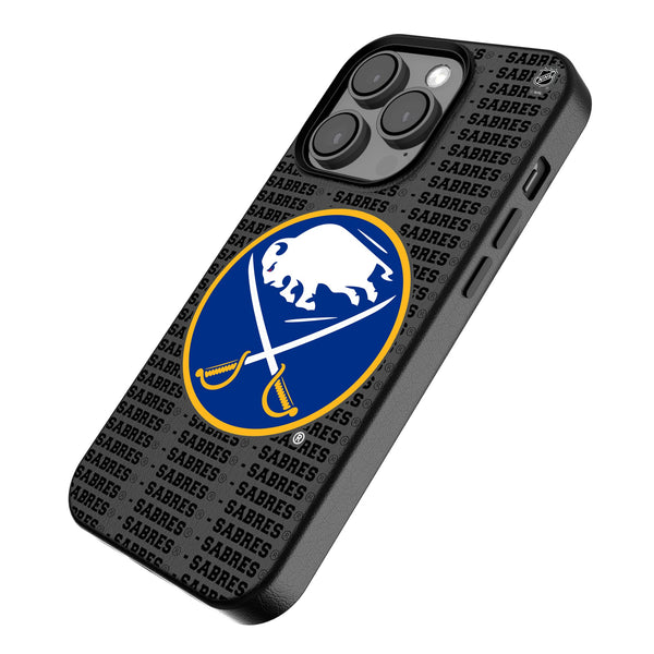 Buffalo Sabres Text Backdrop iPhone MagSafe Compatible Phone Case Iso.Jpg